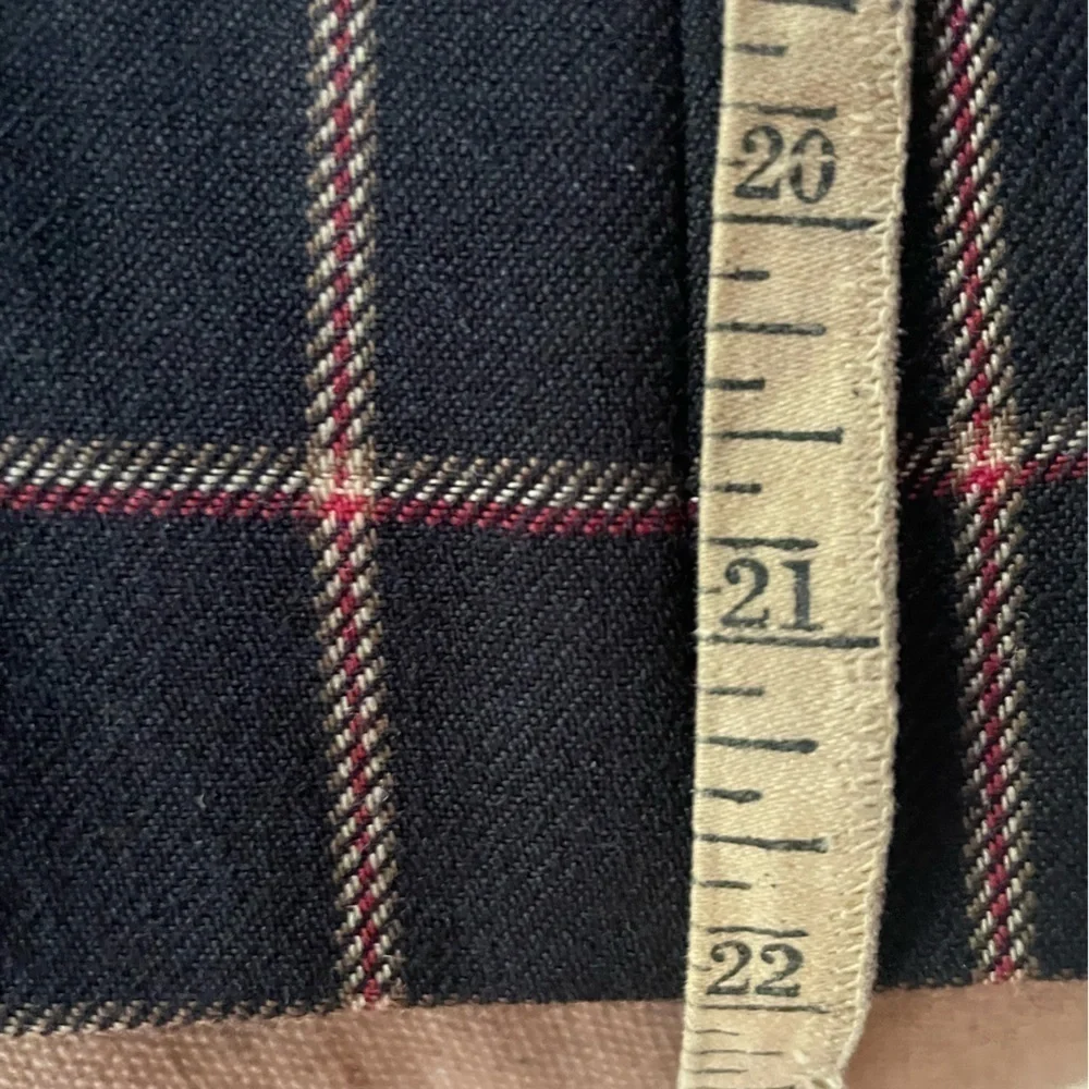 90's Vintage Wool Window Pane Plaid Power Mini Skirt Suit